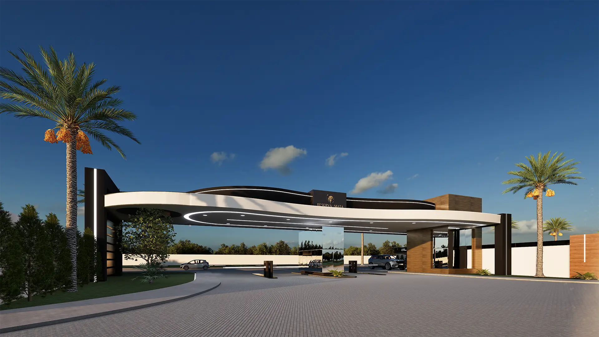 Vista 3D da fachada do Reserva da Mata