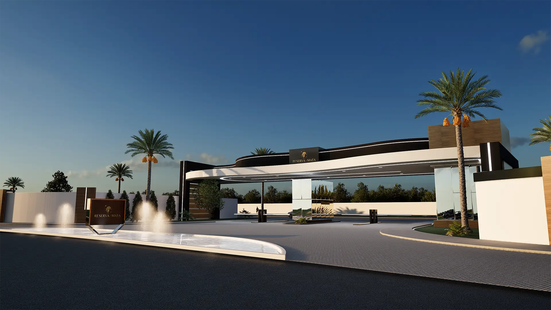 Perspectiva 3D da fachada principal